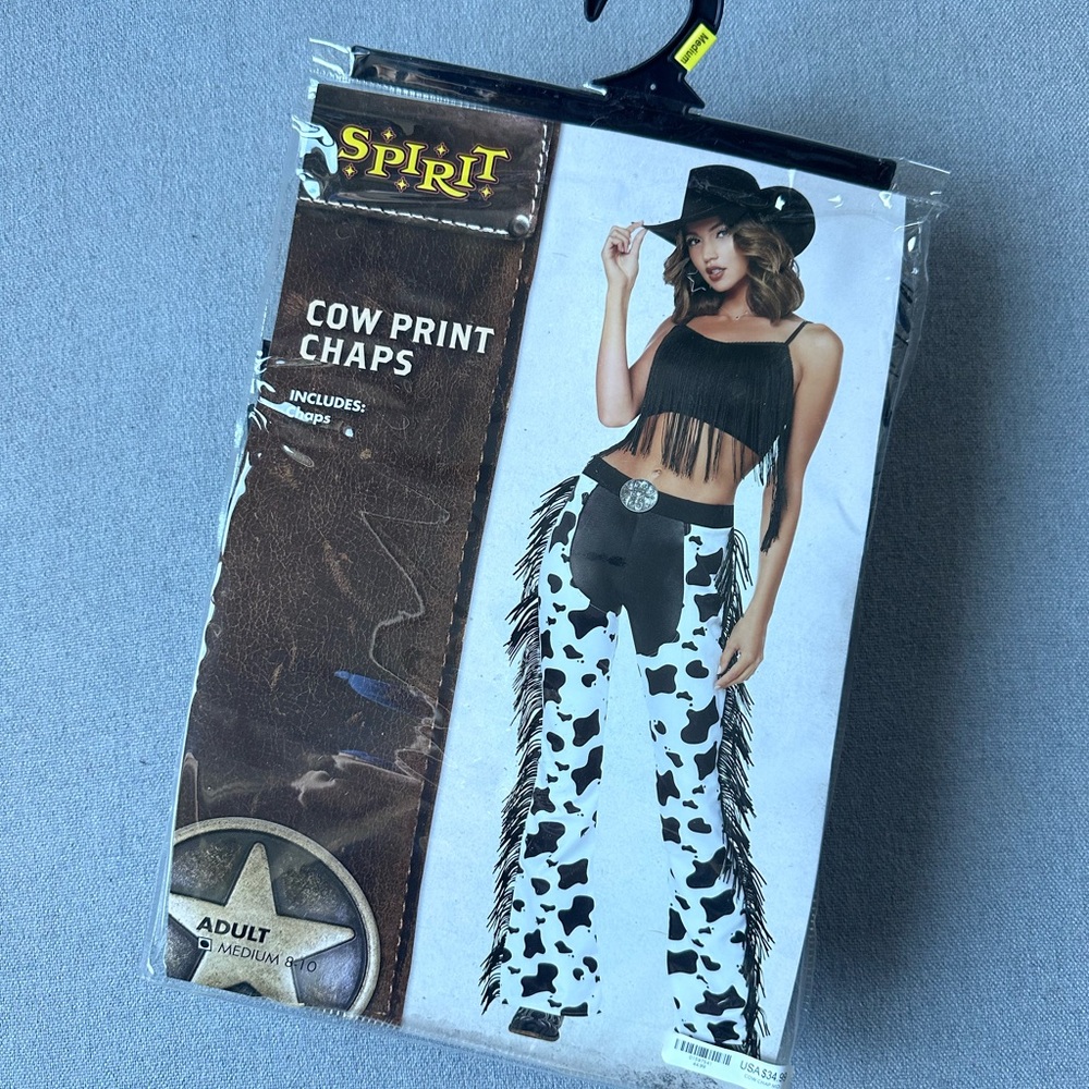 Cow Print Flare Chaps - Black and White 🤠 - Picture 7 of 7
